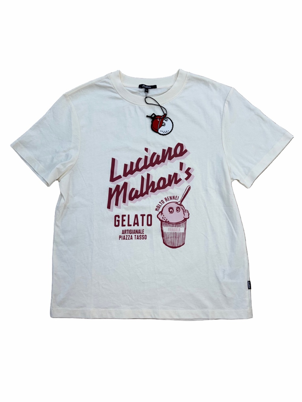 Malbon NWT Women’s Size Small Luciano Gelato Short Sleeve Golf Tee in Ivory